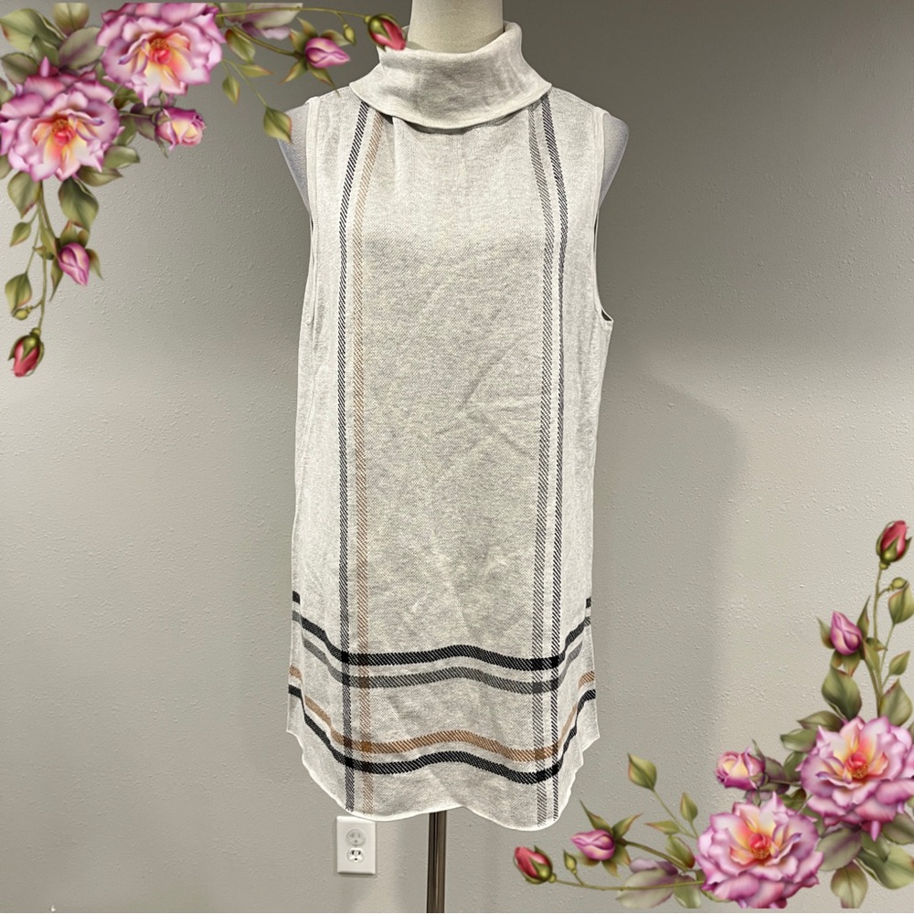 Ann Taylor White Sleeveless Turtleneck Sweater